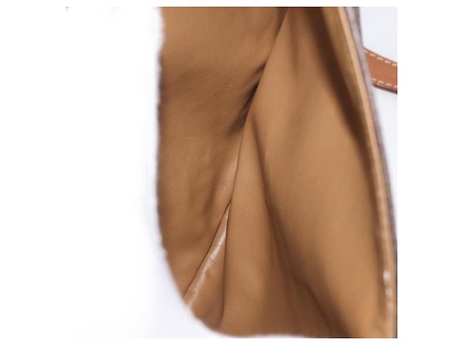 Céline Borsa a Spalla in Tela Macadam CELINE in Pelle PVC Marrone Oro Auth ka3754 D'oro - vista 22