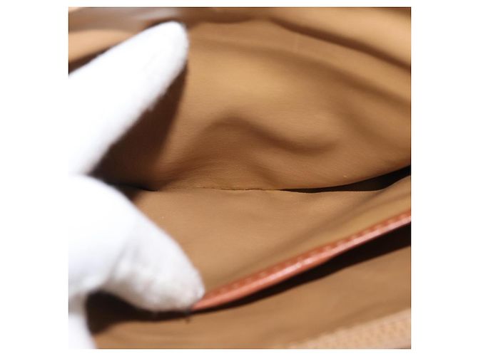 Céline Borsa a Spalla in Tela Macadam CELINE in Pelle PVC Marrone Oro Auth ka3754 D'oro - vista 23