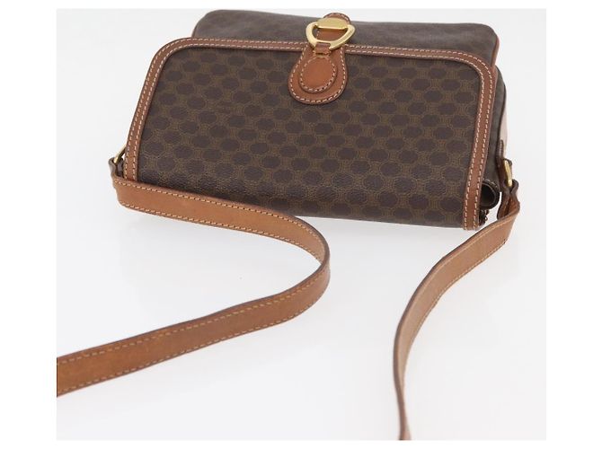 Céline Borsa a Spalla in Tela Macadam CELINE in Pelle PVC Marrone Oro Auth ka3754 D'oro - vista 7