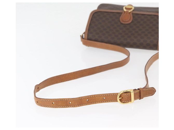 Céline Borsa a Spalla in Tela Macadam CELINE in Pelle PVC Marrone Oro Auth ka3754 D'oro - vista 8