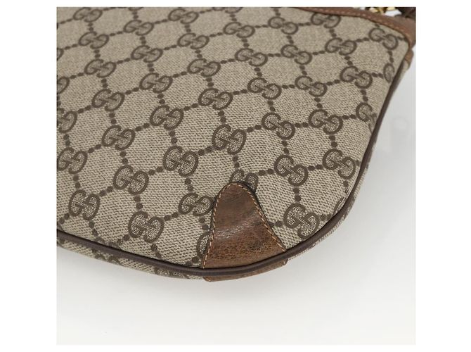 Borsa Sherry Line GG Supreme Web di GUCCI in PVC beige e oro 39 02 026 Auth ka3770 D'oro - vista 16