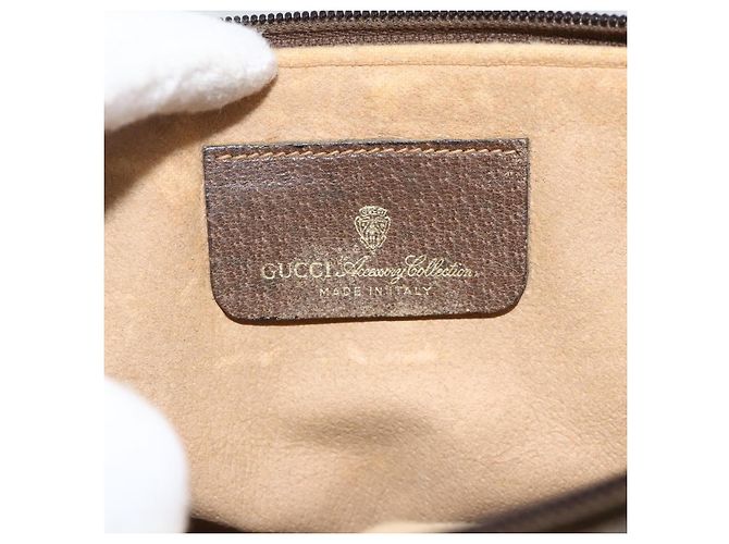 Borsa Sherry Line GG Supreme Web di GUCCI in PVC beige e oro 39 02 026 Auth ka3770 D'oro - vista 18