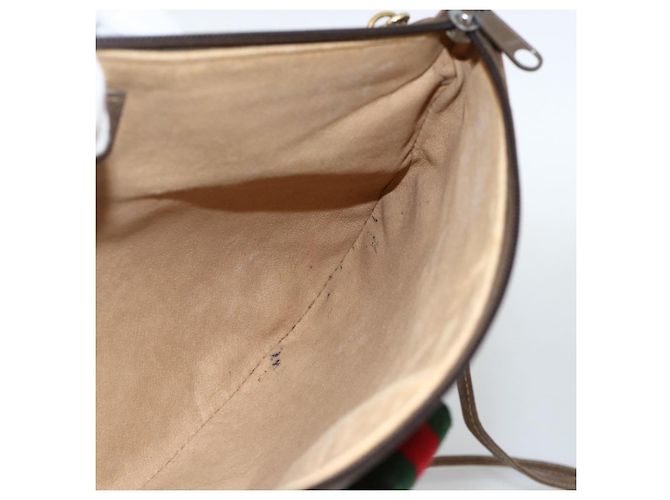 Borsa Sherry Line GG Supreme Web di GUCCI in PVC beige e oro 39 02 026 Auth ka3770 D'oro - vista 19