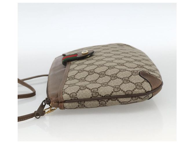 Borsa Sherry Line GG Supreme Web di GUCCI in PVC beige e oro 39 02 026 Auth ka3770 D'oro - vista 3