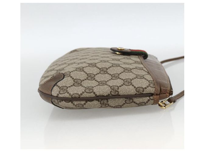Borsa Sherry Line GG Supreme Web di GUCCI in PVC beige e oro 39 02 026 Auth ka3770 D'oro - vista 4