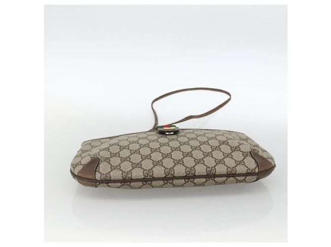 Borsa Sherry Line GG Supreme Web di GUCCI in PVC beige e oro 39 02 026 Auth ka3770 D'oro - vista 5