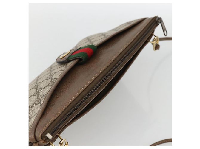 Borsa Sherry Line GG Supreme Web di GUCCI in PVC beige e oro 39 02 026 Auth ka3770 D'oro - vista 6