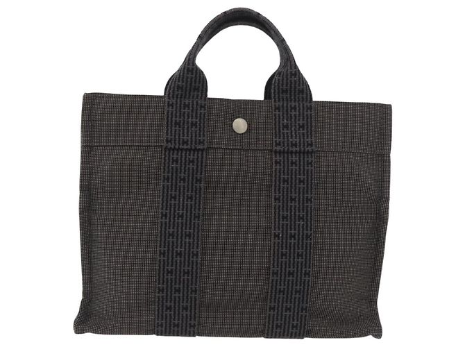 Hermès HERMES Handtasche Her Line PM Canvas Grau Auth YKZ1107 Braun - Ansicht 13
