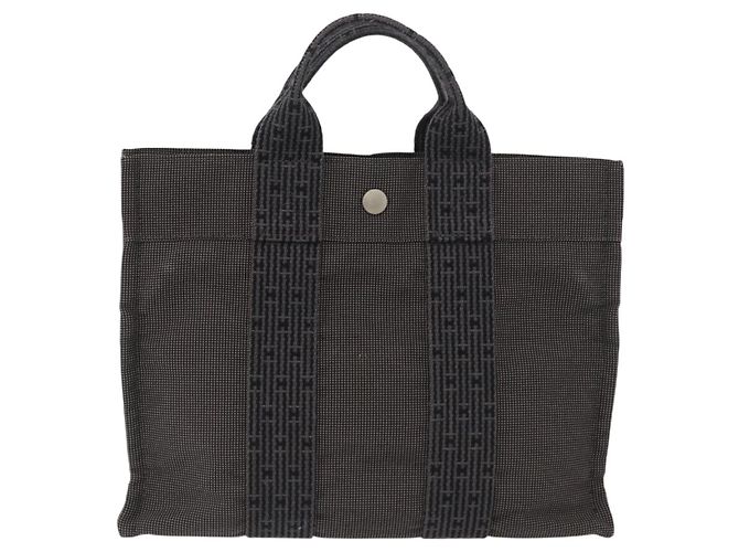 Hermès HERMES Handtasche Her Line PM Canvas Grau Auth YKZ1107 Braun - Ansicht 2