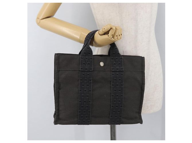 Hermès HERMES Handtasche Her Line PM Canvas Grau Auth YKZ1107 Braun - Ansicht 21