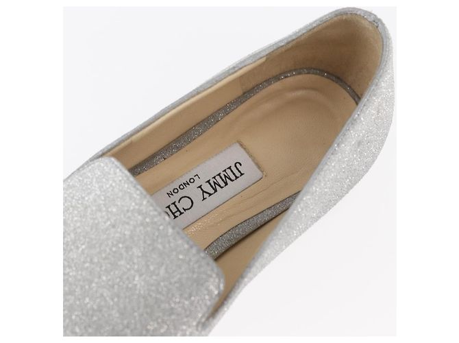 Pumps in pelle Jimmy Choo 34 1/2 Argento Auth 174629A - vista 13
