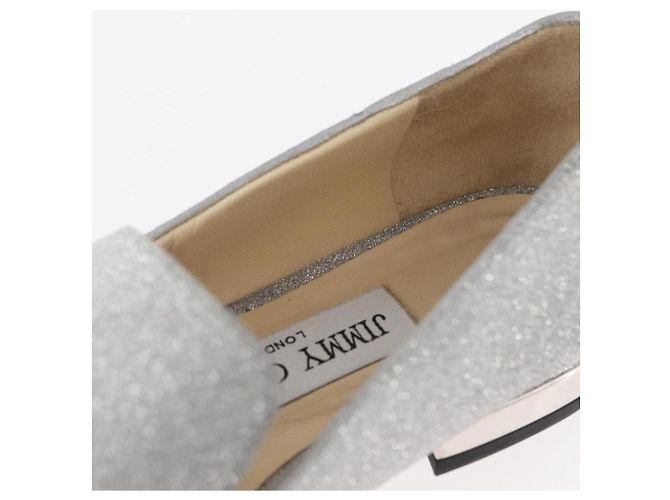 Pumps in pelle Jimmy Choo 34 1/2 Argento Auth 174629A - vista 14