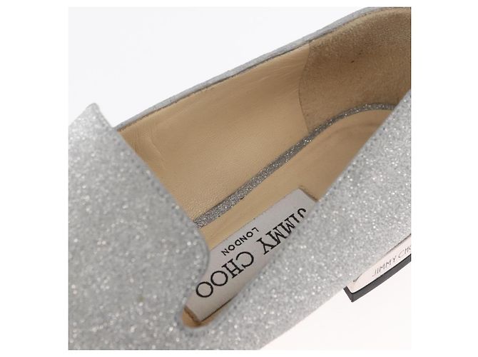 Pumps in pelle Jimmy Choo 34 1/2 Argento Auth 174629A - vista 30