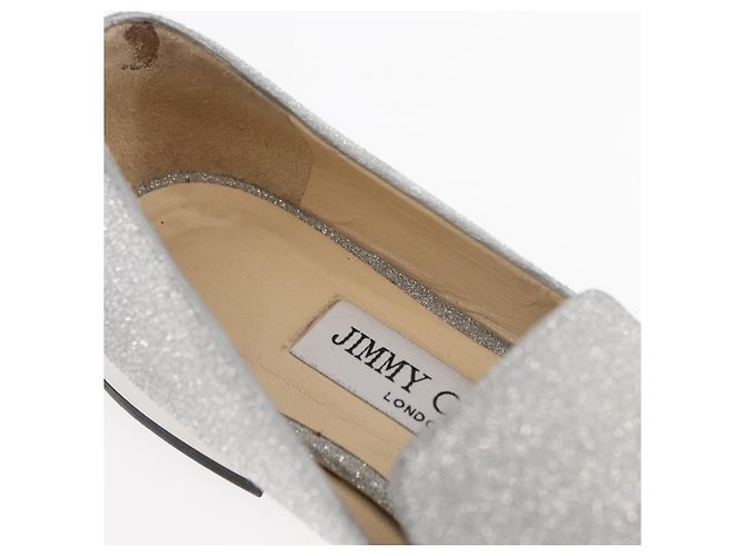 Pumps in pelle Jimmy Choo 34 1/2 Argento Auth 174629A - vista 31