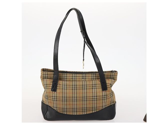 Borsa a mano in tela Burberrys Nova Check Blue Label 4 pezzi marrone beige Auth mr2152 - vista 15