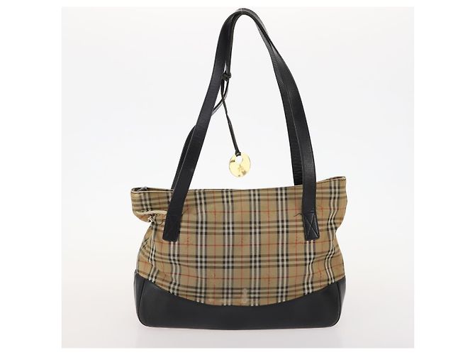 Borsa a mano in tela Burberrys Nova Check Blue Label 4 pezzi marrone beige Auth mr2152 - vista 16