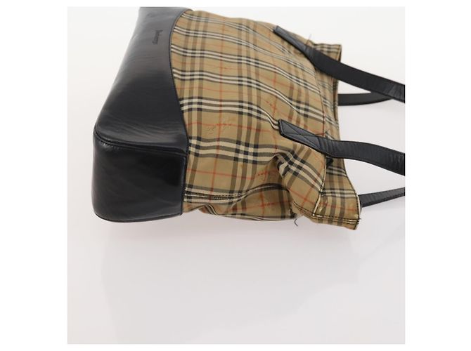 Borsa a mano in tela Burberrys Nova Check Blue Label 4 pezzi marrone beige Auth mr2152 - vista 17