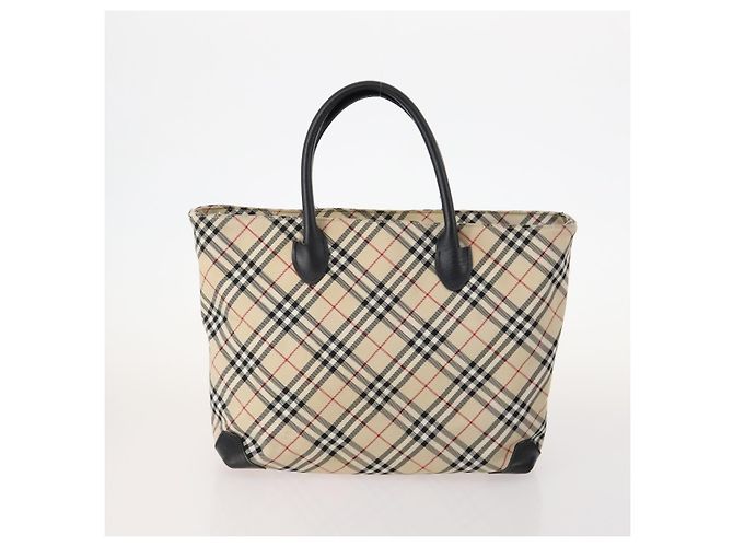 Borsa a mano in tela Burberrys Nova Check Blue Label 4 pezzi marrone beige Auth mr2152 - vista 2