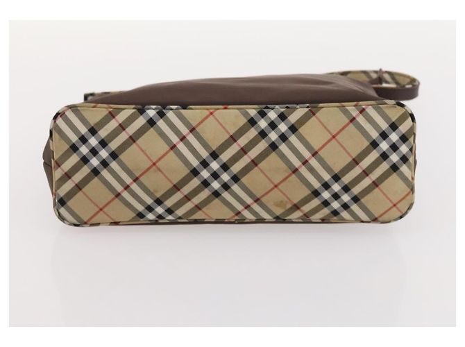 Borsa a mano in tela Burberrys Nova Check Blue Label 4 pezzi marrone beige Auth mr2152 - vista 25