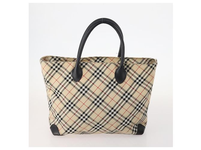 Borsa a mano in tela Burberrys Nova Check Blue Label 4 pezzi marrone beige Auth mr2152 - vista 3