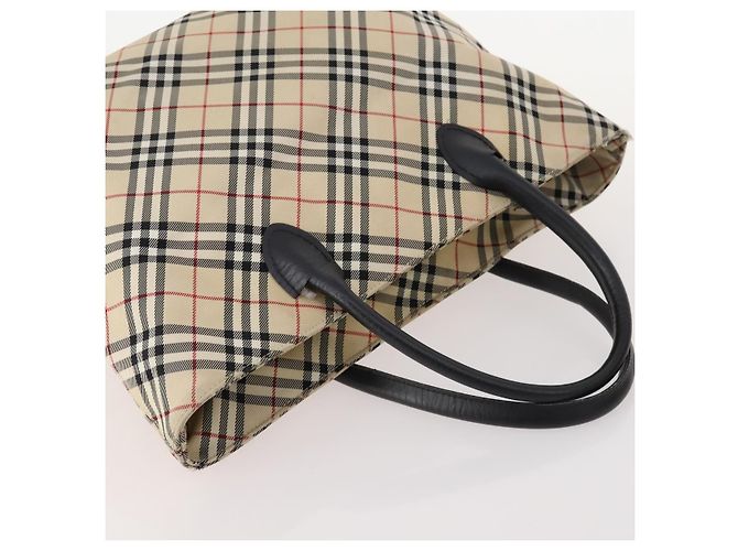 Borsa a mano in tela Burberrys Nova Check Blue Label 4 pezzi marrone beige Auth mr2152 - vista 5