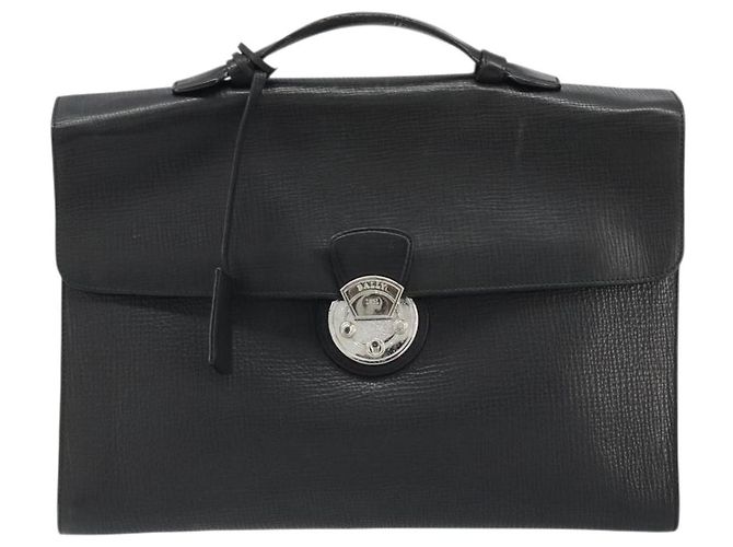 BALLY Borsa da lavoro in pelle nera argento Auth BSZ315 Nero - vista 13
