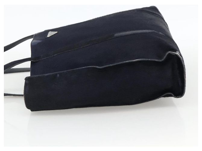 Borsa Tote PRADA in pelle Harako blu navy Auth 167194 - vista 3
