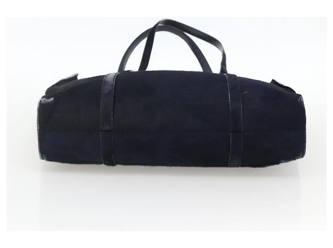 Borsa Tote PRADA in pelle Harako blu navy Auth 167194 - vista 5