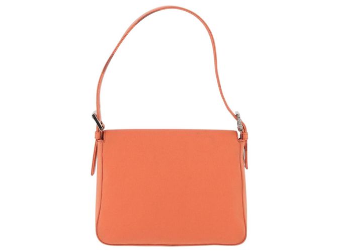 Borsa a Spalla FENDI Mamma Baguette Jersey Arancione Oro Auth am11272A D'oro - vista 2