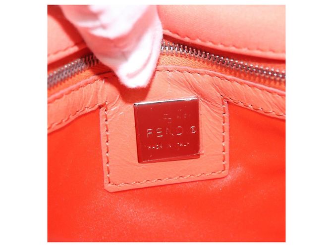 Borsa a Spalla FENDI Mamma Baguette Jersey Arancione Oro Auth am11272A D'oro - vista 20