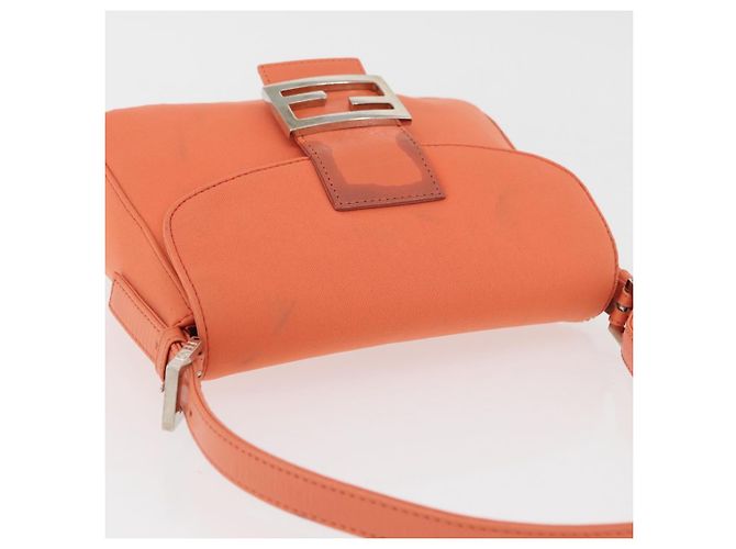 Borsa a Spalla FENDI Mamma Baguette Jersey Arancione Oro Auth am11272A D'oro - vista 6