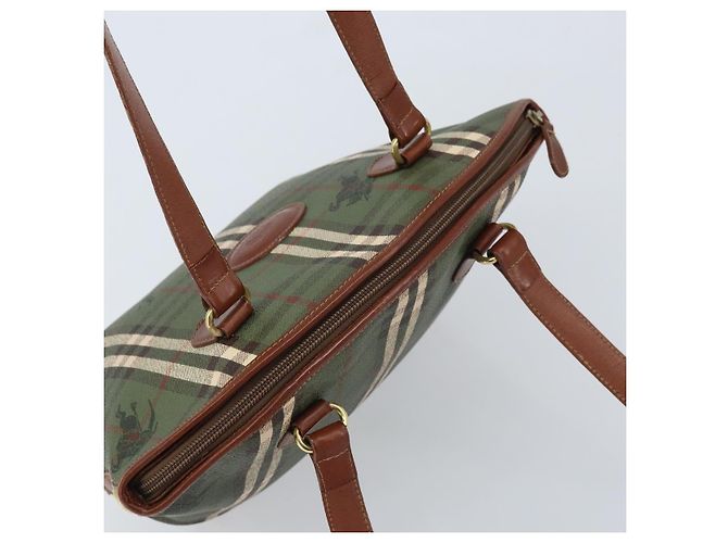 Burberrys Nova Check Tote Bag aus PVC-Leder in Grün und Gold Auth YKZ143 Golden - Ansicht 6