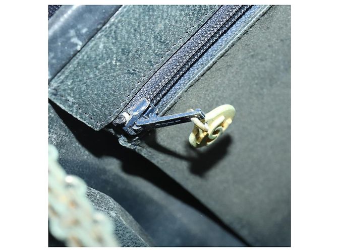 CHANEL Borsa a Mano Matelassé con Catena Cotone Blu Navy Oro CC Auth YKZ061 D'oro - vista 20