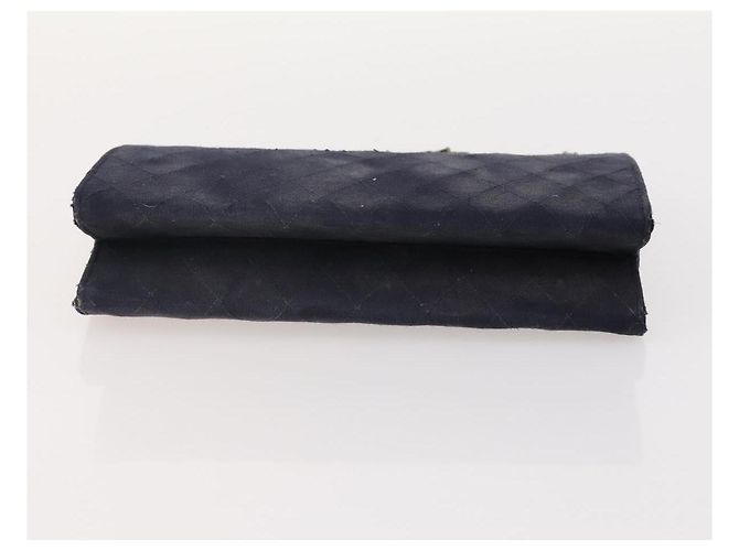 CHANEL Borsa a Mano Matelassé con Catena Cotone Blu Navy Oro CC Auth YKZ061 D'oro - vista 5