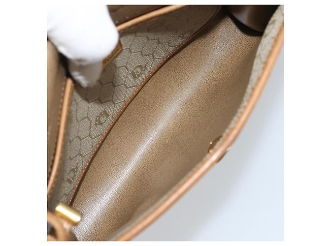 Christian Dior Borsa a spalla in tela a nido d'ape PVC beige oro Auth ARZ767 D'oro - vista 11