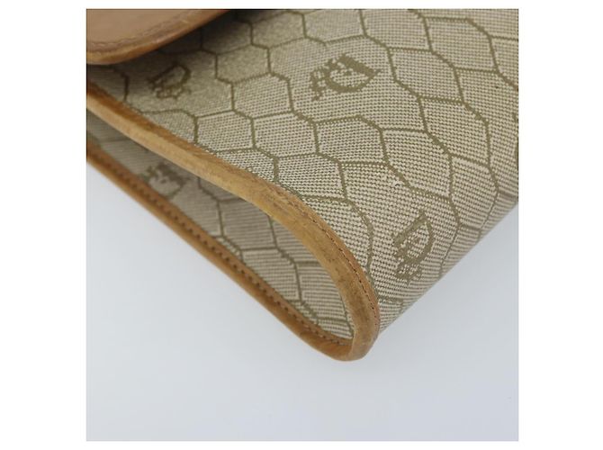 Christian Dior Borsa a spalla in tela a nido d'ape PVC beige oro Auth ARZ767 D'oro - vista 14