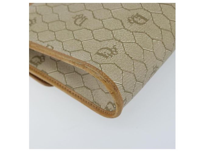 Christian Dior Borsa a spalla in tela a nido d'ape PVC beige oro Auth ARZ767 D'oro - vista 16