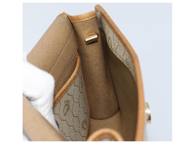 Christian Dior Borsa a spalla in tela a nido d'ape PVC beige oro Auth ARZ767 D'oro - vista 19