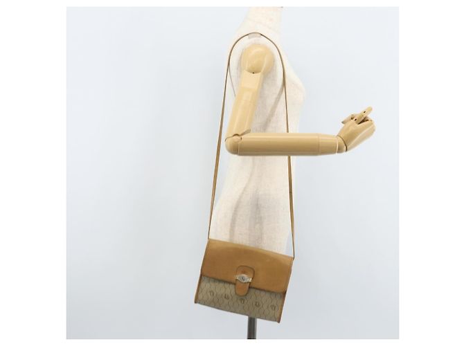 Christian Dior Borsa a spalla in tela a nido d'ape PVC beige oro Auth ARZ767 D'oro - vista 21