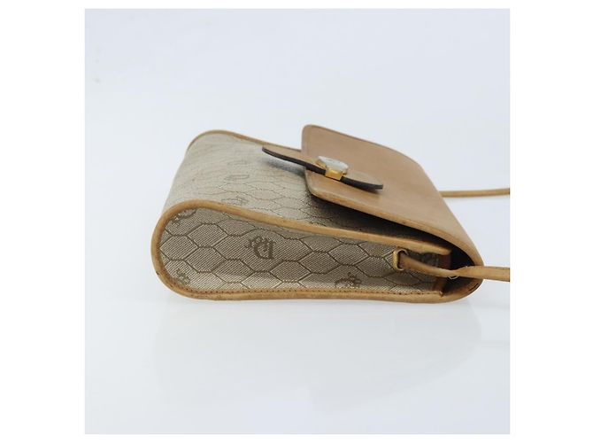 Christian Dior Borsa a spalla in tela a nido d'ape PVC beige oro Auth ARZ767 D'oro - vista 3