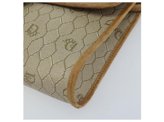 Christian Dior Borsa a spalla in tela a nido d'ape PVC beige oro Auth ARZ767 D'oro - vista 9