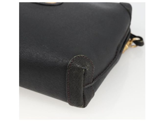 Borsa a Spalla in Pelle Nera e Oro GUCCI 007 115 4916 Auth 174376 Nero D'oro - vista 14
