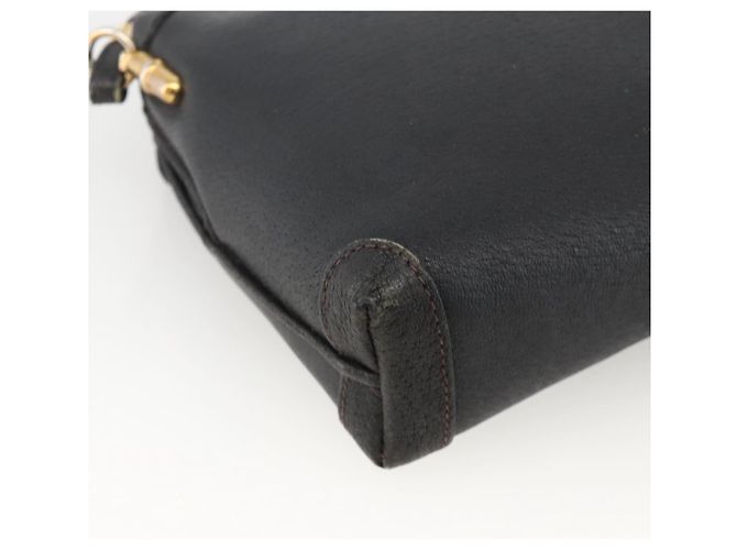 Borsa a Spalla in Pelle Nera e Oro GUCCI 007 115 4916 Auth 174376 Nero D'oro - vista 9