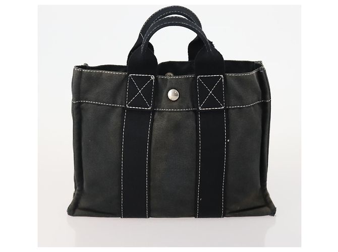 Hermès HERMES Fourre Tout PM Borsa a Mano Tela 2 Set Arancione Nero Auth 174217 - vista 2