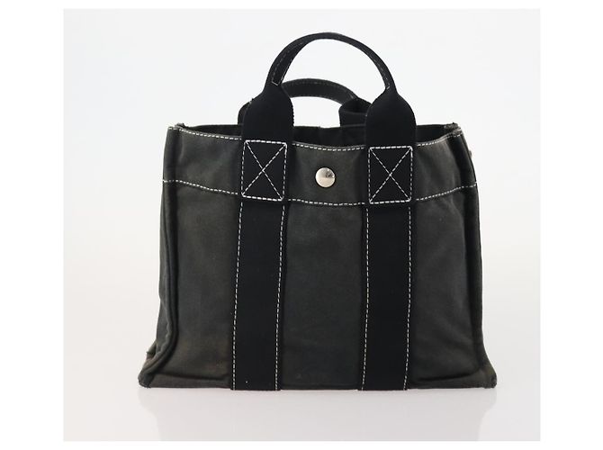 Hermès HERMES Fourre Tout PM Borsa a Mano Tela 2 Set Arancione Nero Auth 174217 - vista 3