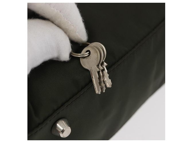 PRADA Borsa a mano in nylon khaki argento Auth ARZ822 Cachi - vista 10