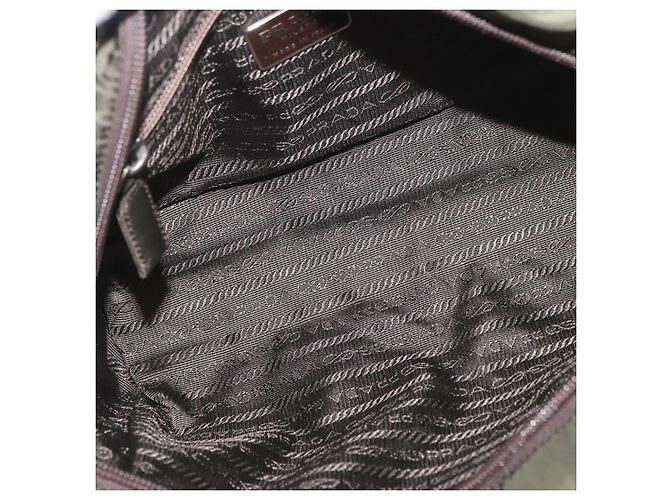 PRADA Borsa a mano in nylon khaki argento Auth ARZ822 Cachi - vista 11