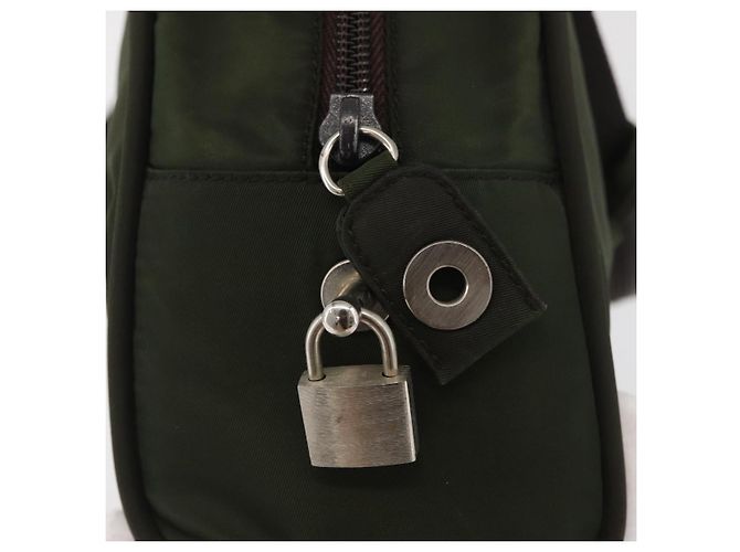 PRADA Borsa a mano in nylon khaki argento Auth ARZ822 Cachi - vista 17