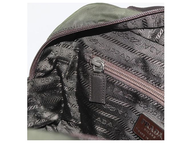 PRADA Borsa a mano in nylon khaki argento Auth ARZ822 Cachi - vista 22