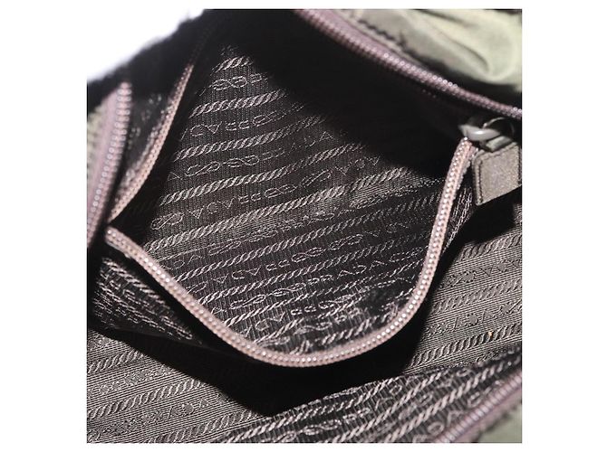 PRADA Borsa a mano in nylon khaki argento Auth ARZ822 Cachi - vista 23